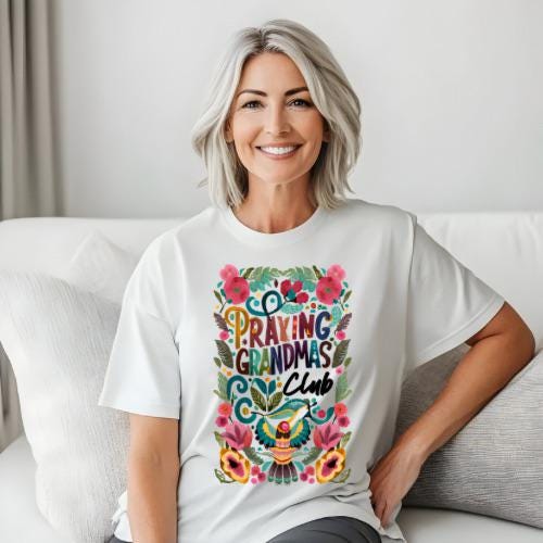 Praying Grandma's Club | Everyday Christian Graphics | Christian Shirt| Jesus Shirt Designs