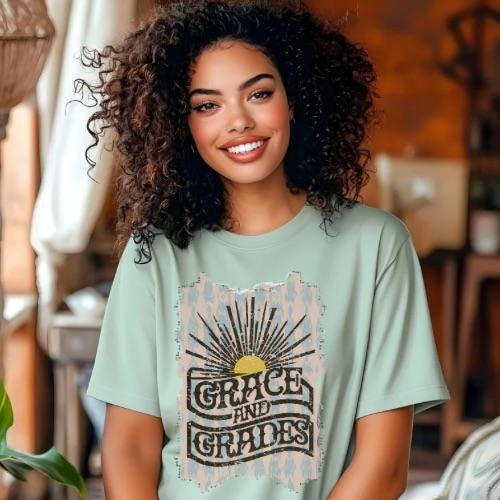 Grace and Grades | Everyday Christian Graphics | Christian Shirt| Jesus Shirt Designs