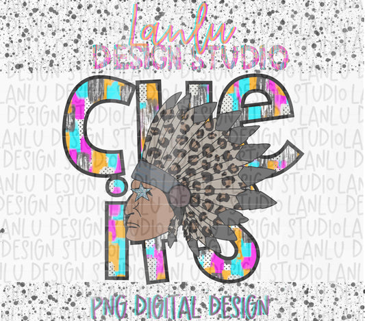 Preppy Paint Stroke Star Eyes Mascot PNG |Cheifs