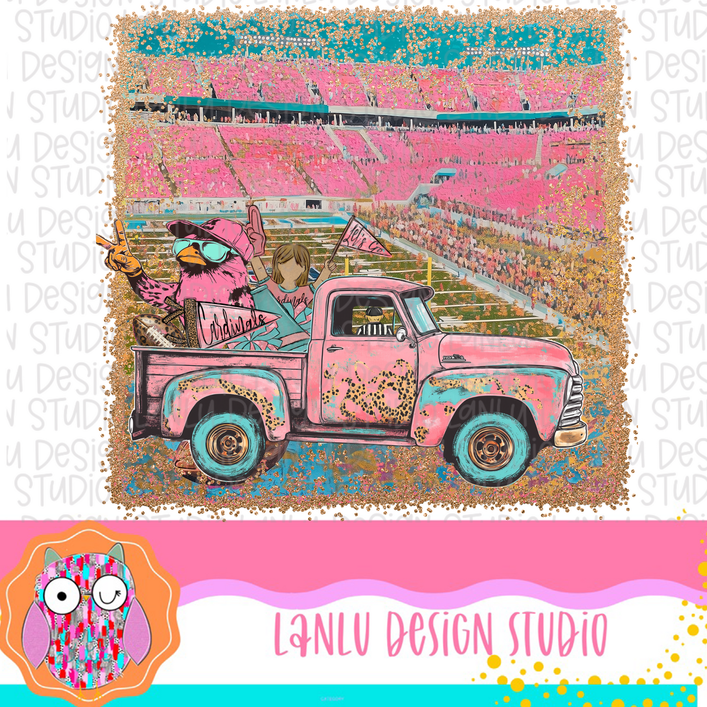 Preppy Tailgates & Touchdowns Stadium Mascot PNG