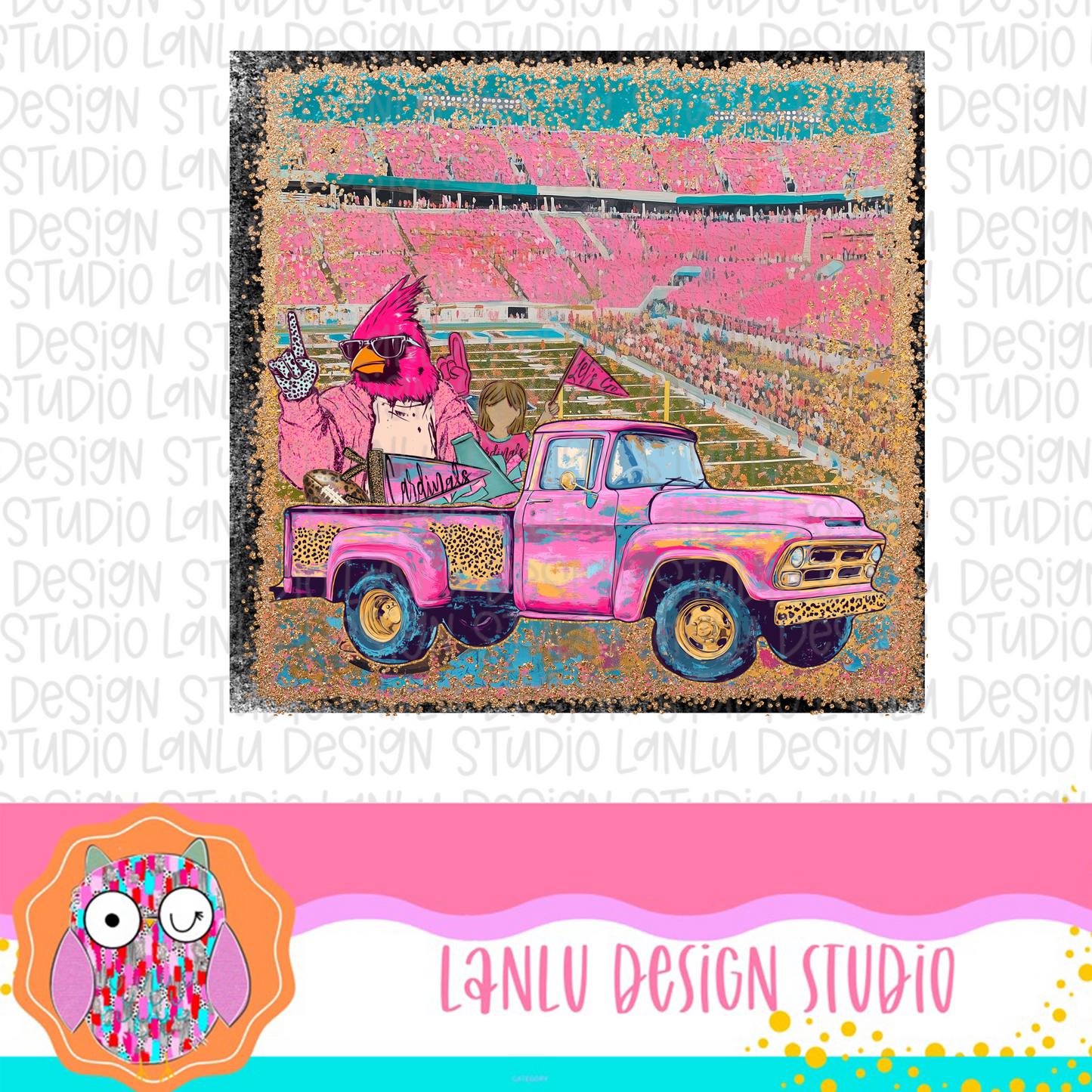 Preppy Tailgates & Touchdowns Stadium Mascot PNG