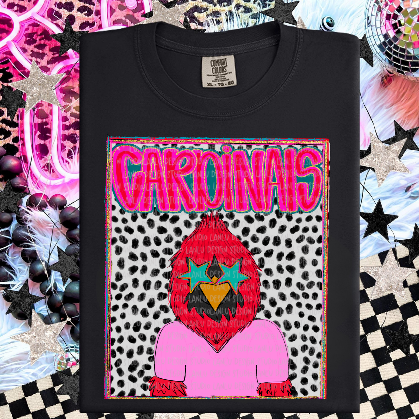 CARDINALS PREPPY MASCOT PORTARAIT TEE | TEAM SPIRIT| GAME DAY