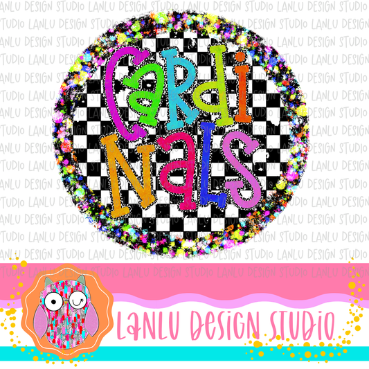 Preppy Brights Checkered Mascot PNG |Cardinals I