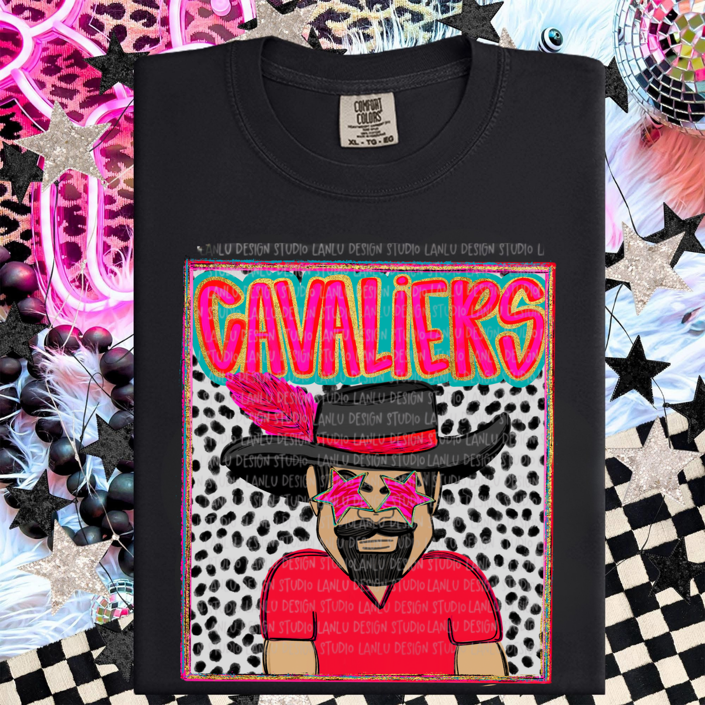 CAVALIERS PREPPY MASCOT PORTARAIT TEE | TEAM SPIRIT| GAME DAY