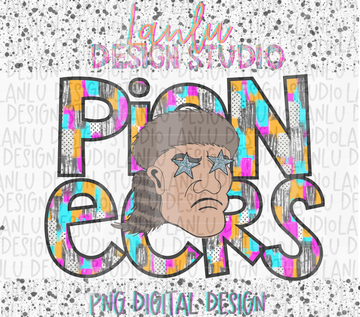 Preppy Paint Stroke Star Eyes Mascot PNG |Pioneers