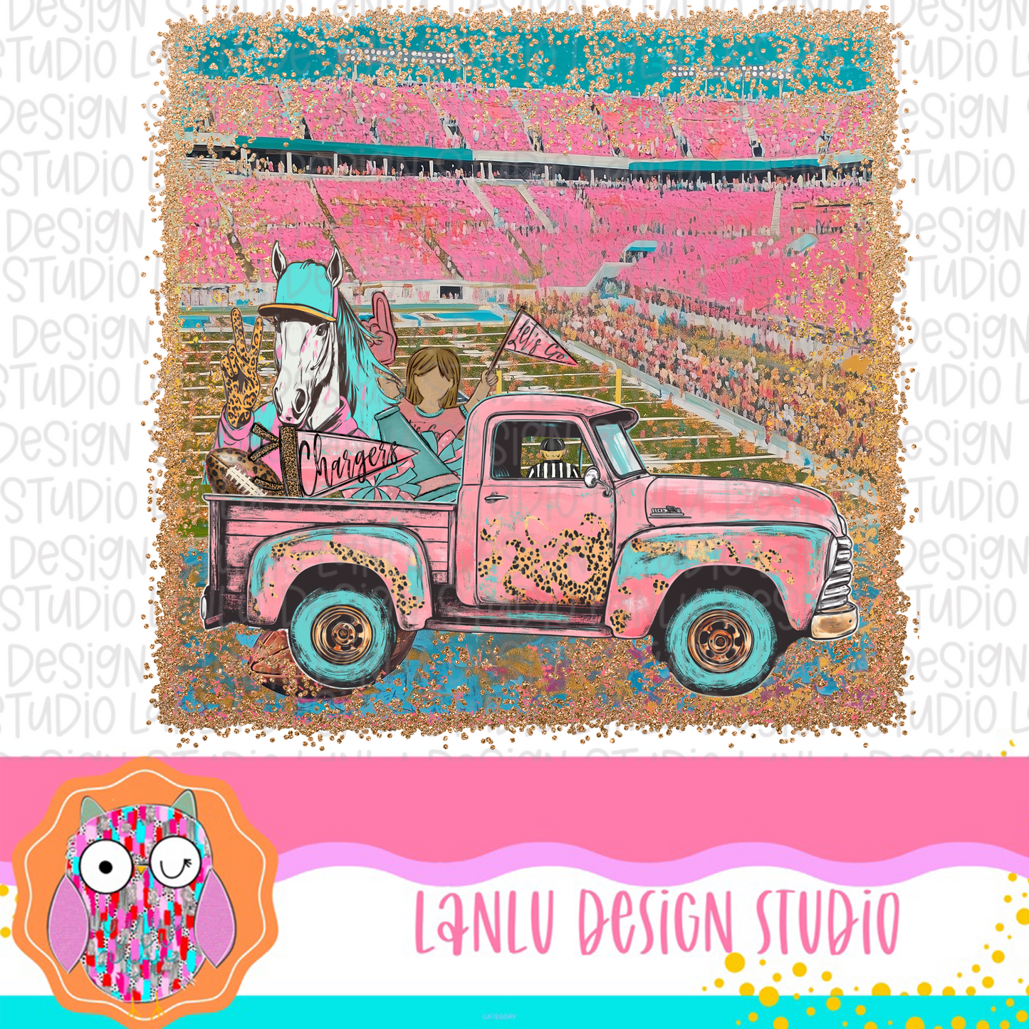 Preppy Tailgates & Touchdowns Stadium Mascot PNG