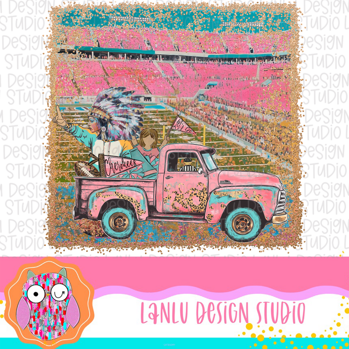 Preppy Tailgates & Touchdowns Stadium Mascot PNG