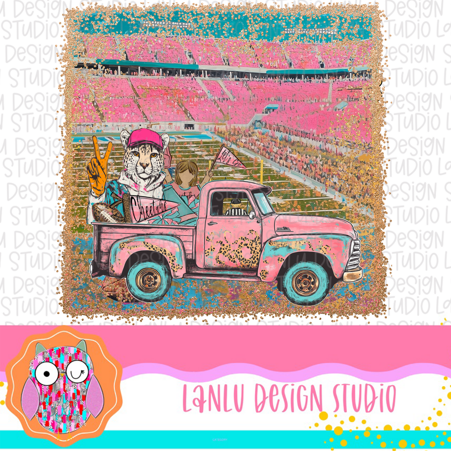 Preppy Tailgates & Touchdowns Stadium Mascot PNG