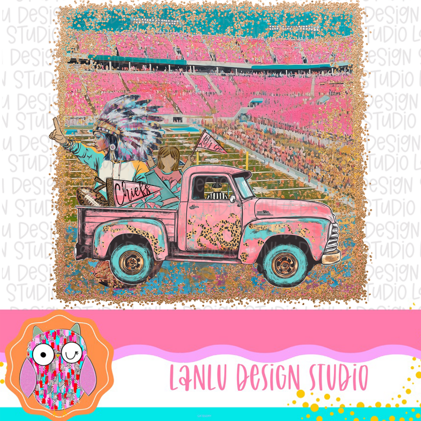 Preppy Tailgates & Touchdowns Stadium Mascot PNG