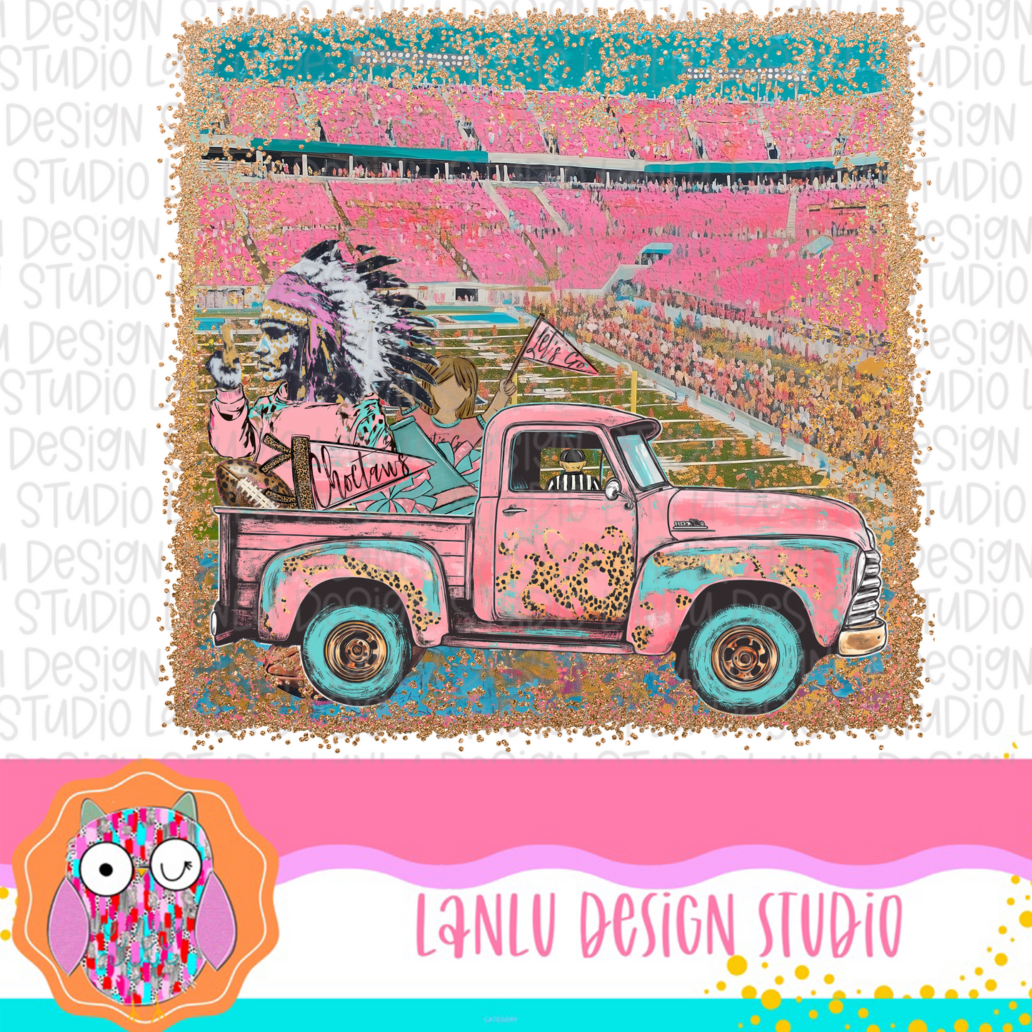 Preppy Tailgates & Touchdowns Stadium Mascot PNG