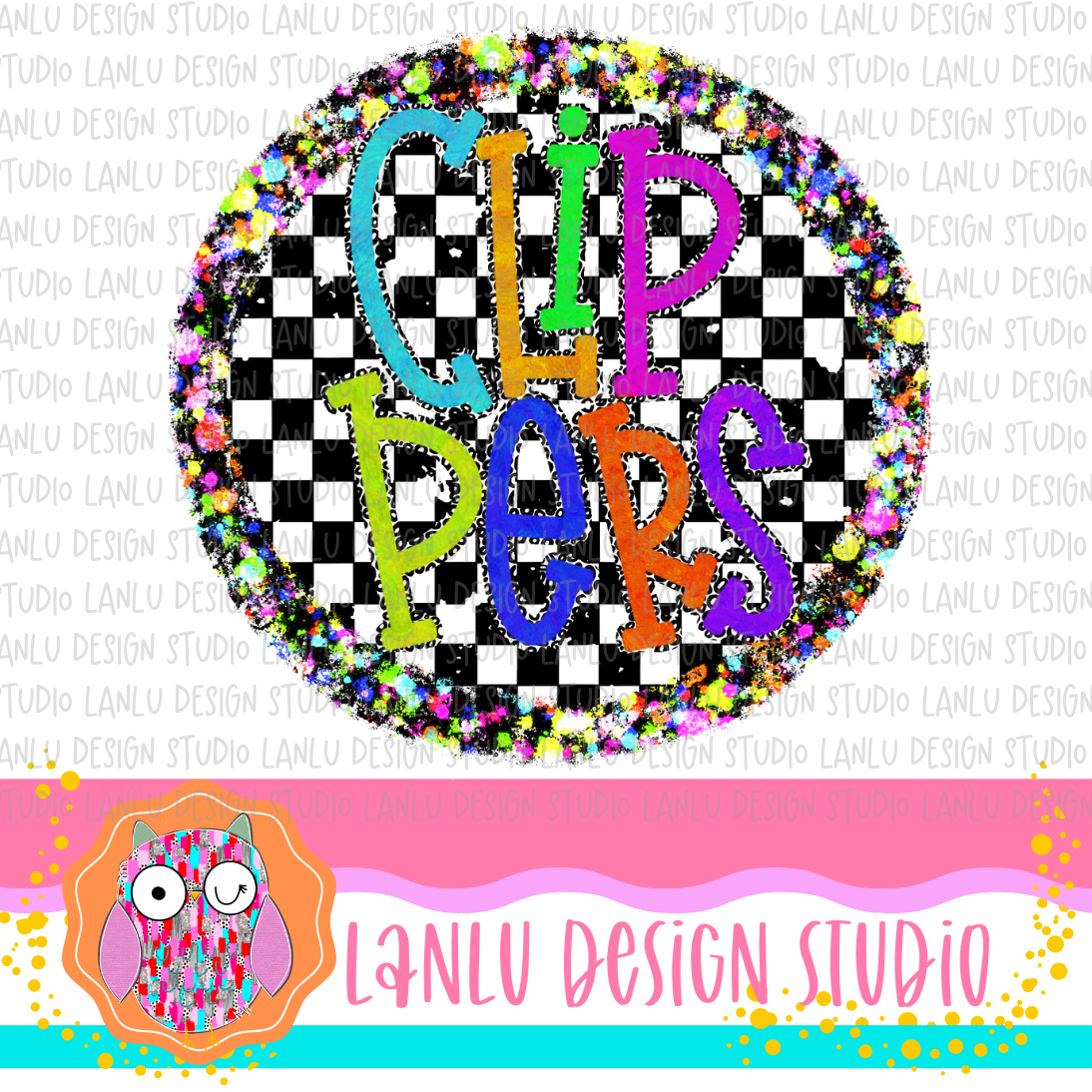 Preppy Brights Checkered Mascot PNG |Clippers I