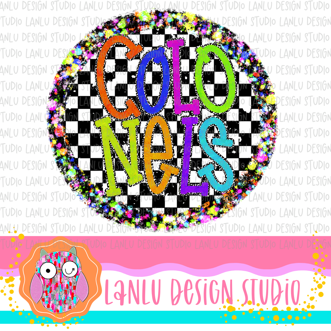 Preppy Brights Checkered Mascot PNG |Colonels I