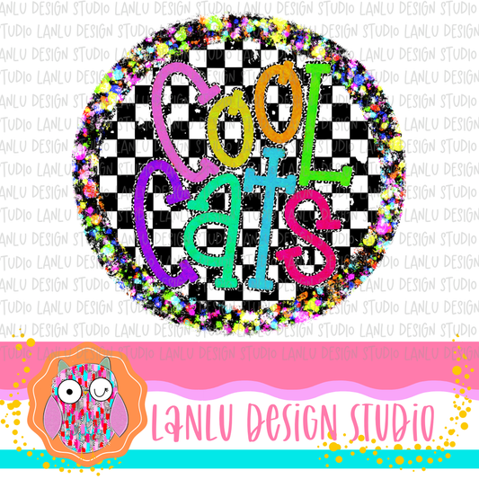 Preppy Brights Checkered Mascot PNG | Cool Cats