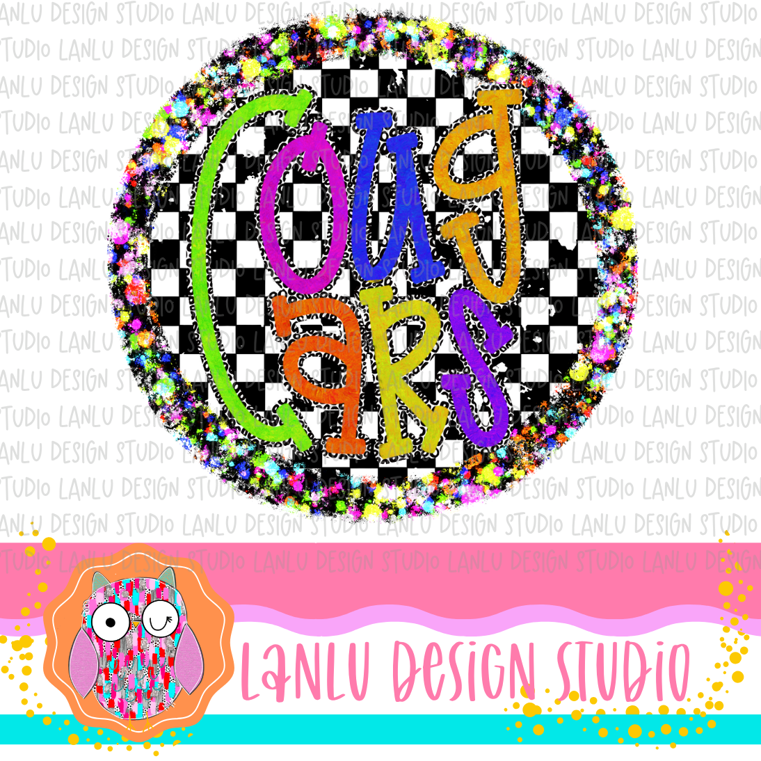 Preppy Brights Checkered Mascot PNG |Cougars I