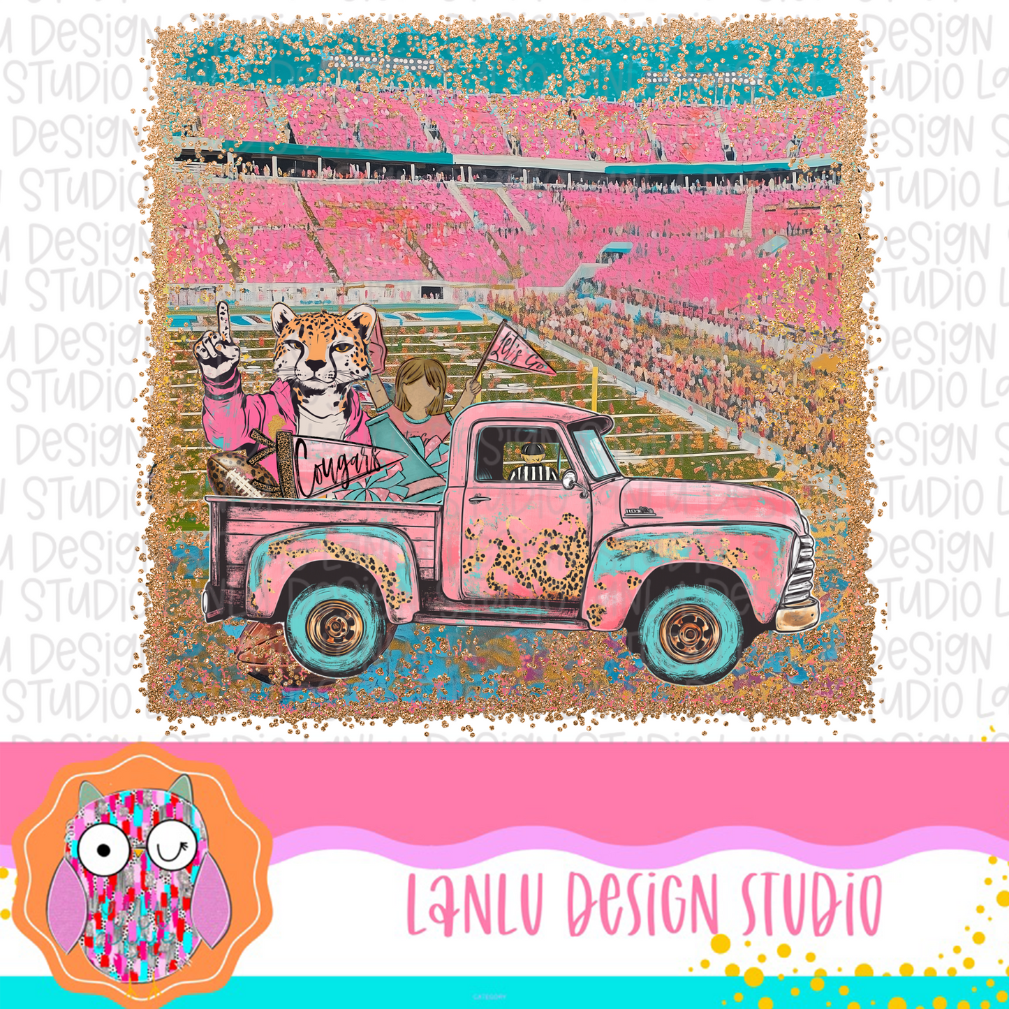 Preppy Tailgates & Touchdowns Stadium Mascot PNG