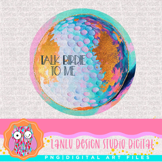 Vibrant Talk Birdie to Me Digital Art | Colorful Golf Ball Design Wall Decor ||300 DPI Sublimation& DTF Printable Digital Download|