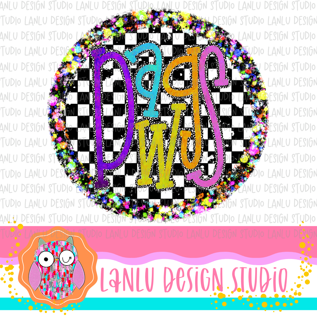 Preppy Brights Checkered Mascot PNG | Dawgs