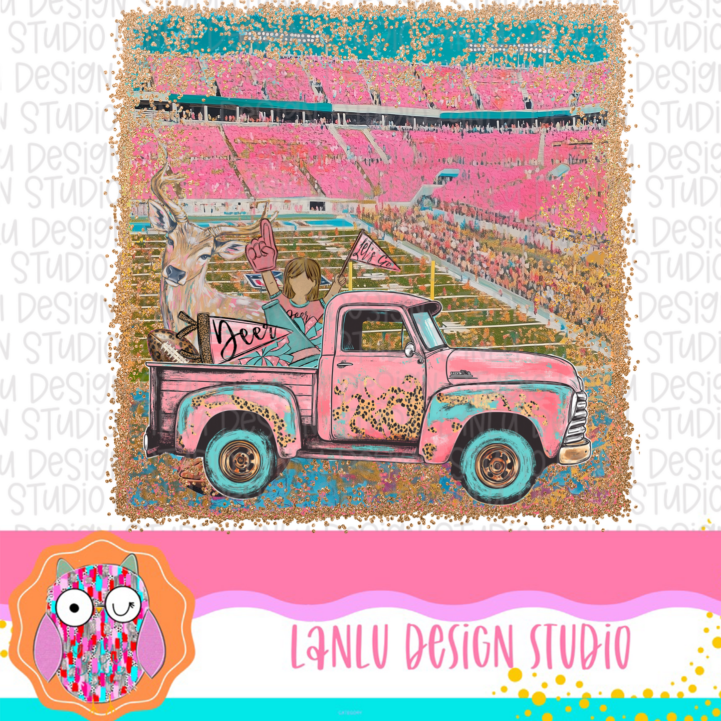 Preppy Tailgates & Touchdowns Stadium Mascot PNG