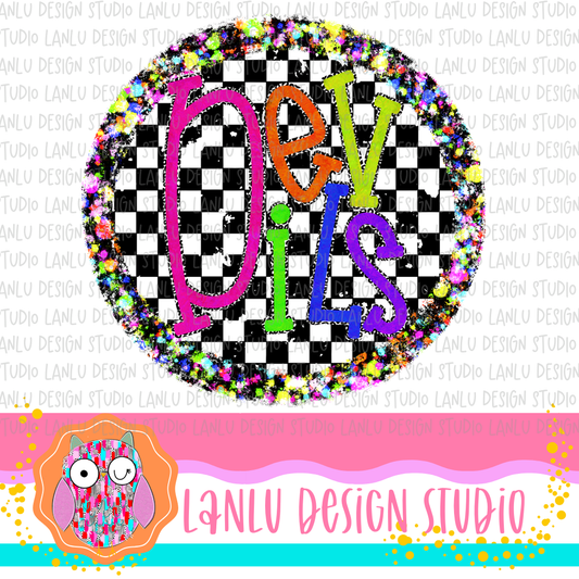 Preppy Brights Checkered Mascot PNG |Blue Devils I