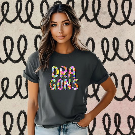ABSTRACT PAINT MASCOT TEE | DRAGONS