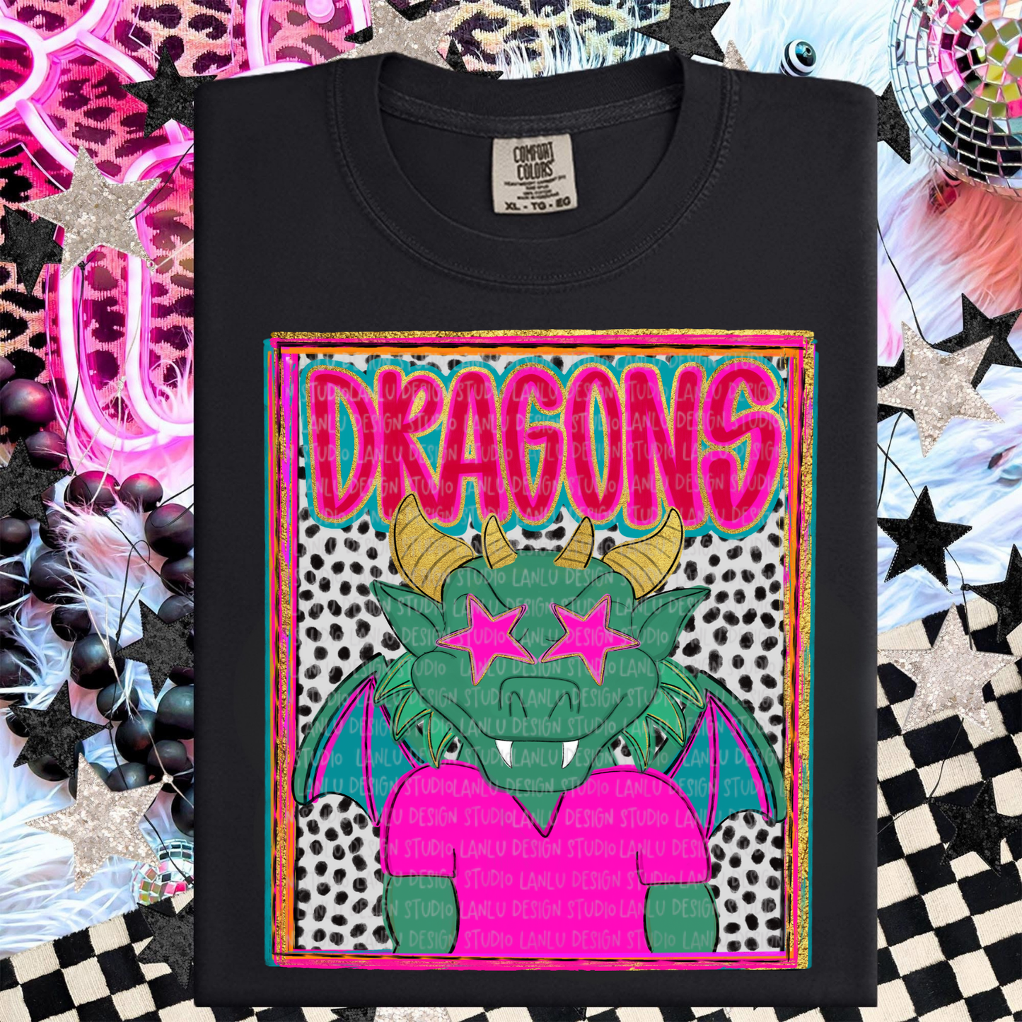 DRAGONS  PREPPY MASCOT PORTRAIT TEE | TEAM SPIRIT| GAME DAY