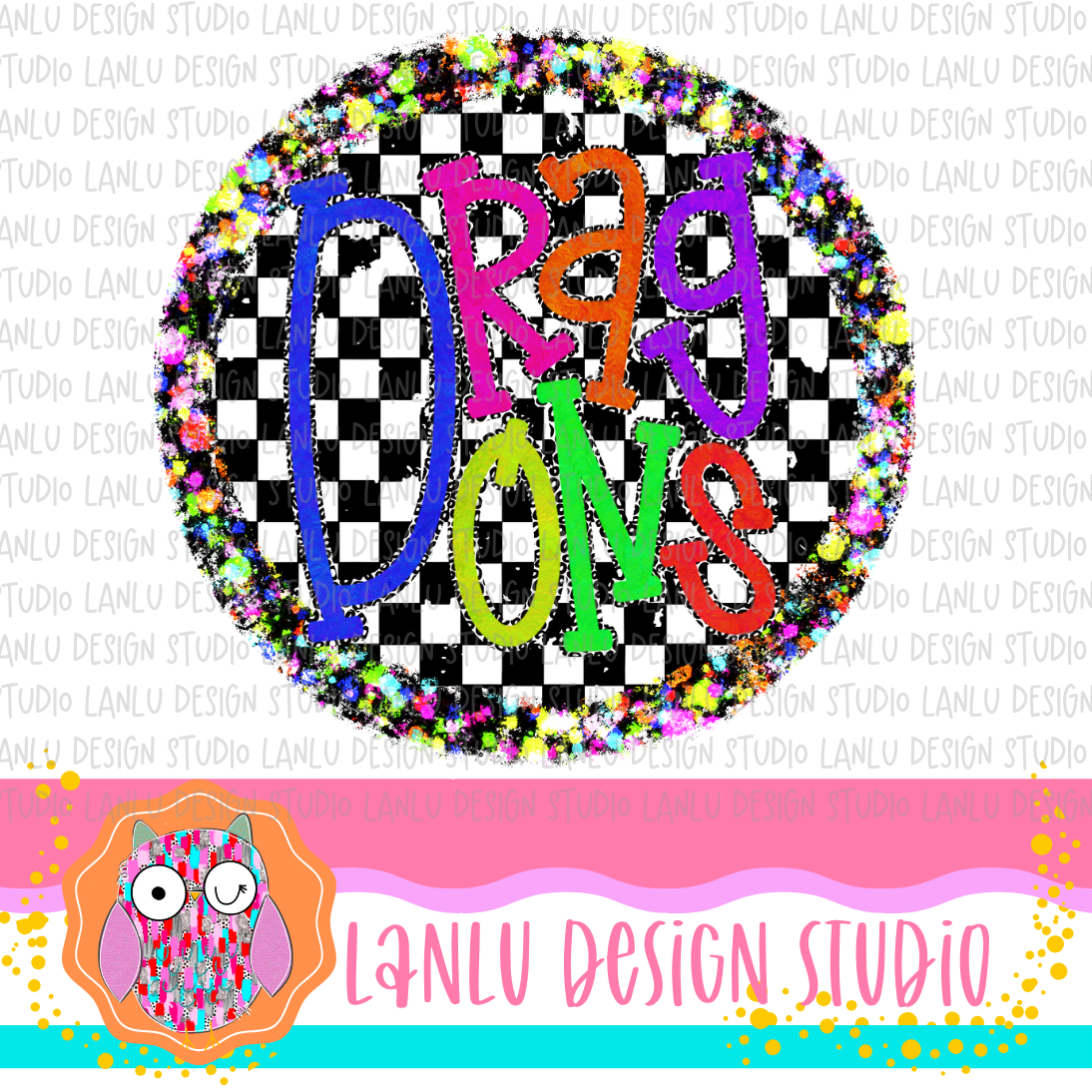 Preppy Brights Checkered Mascot PNG |Dragons I