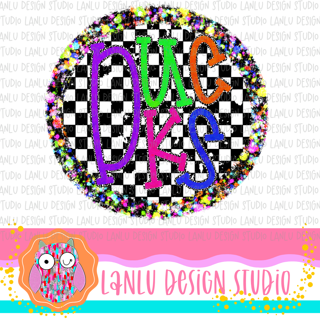 Preppy Brights Checkered Mascot PNG |Ducks I