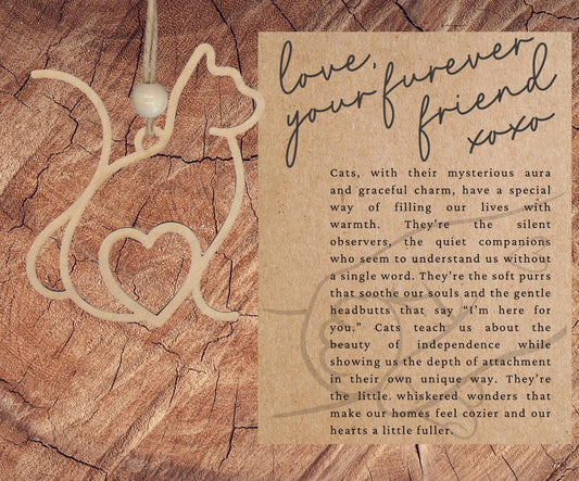 Story Card Cat Ornament| ICat Lover| Unconditional Love| Keepsake Gift| Unique Holiday Decoration| Car Charm