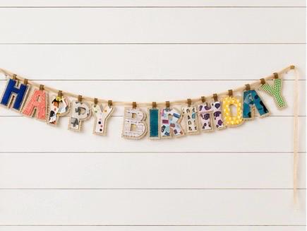Fabric Happy Birthday Banner | Reusable Birthday Garland | Neutral Birthday Decor | Personalized Birthday Banner | First Birthday Party Deco