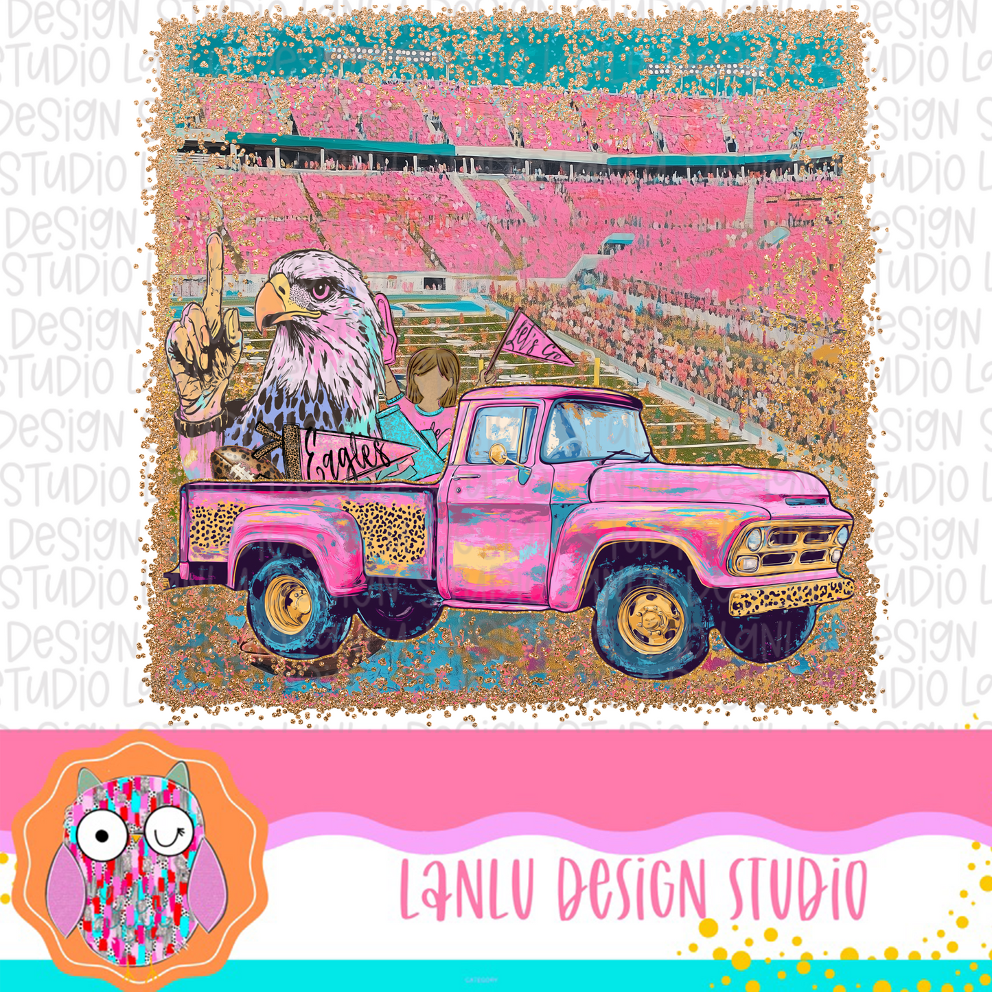 Preppy Tailgates & Touchdowns Stadium Mascot PNG