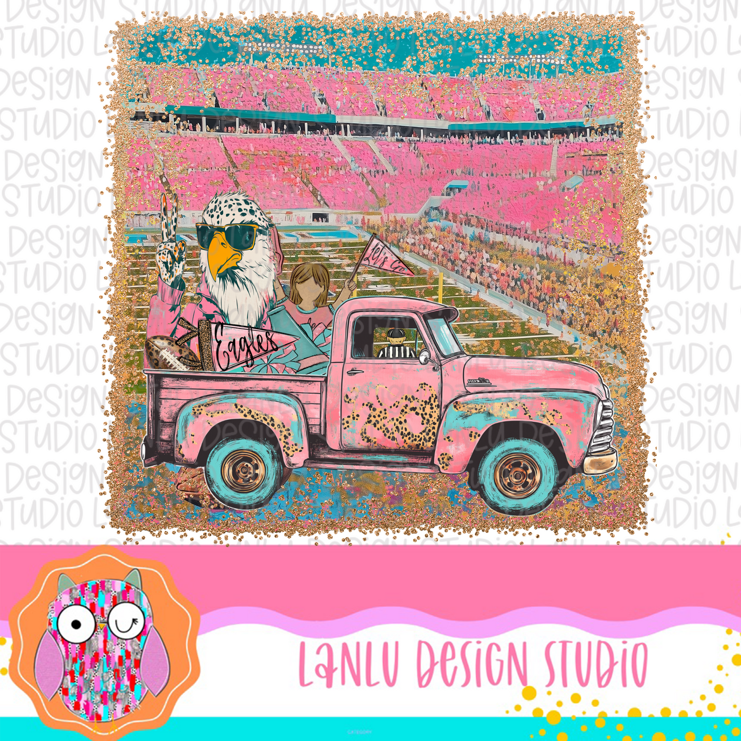 Preppy Tailgates & Touchdowns Stadium Mascot PNG