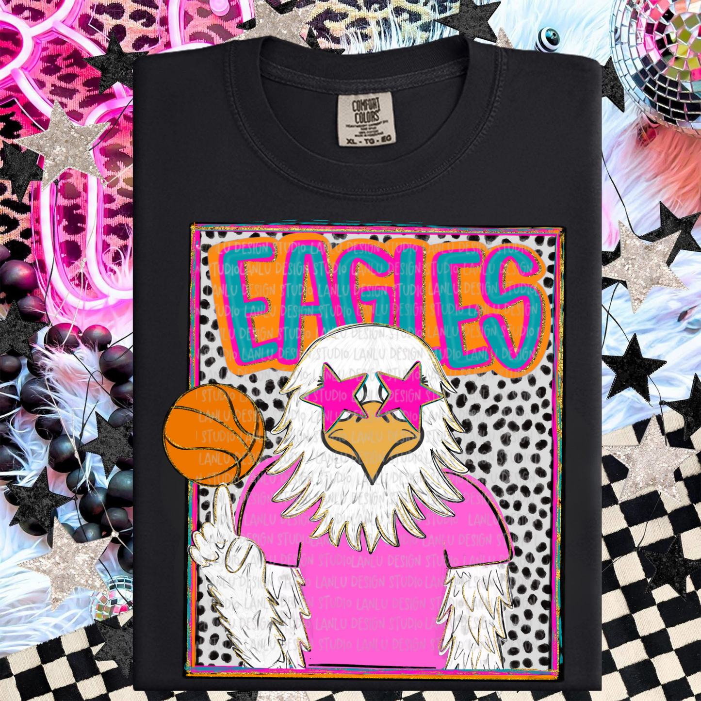 EAGLES BASKETBALL PREPPY MASCOT PORTRAIT TEE | TEAM SPIRIT| GAME DAY (Copy)