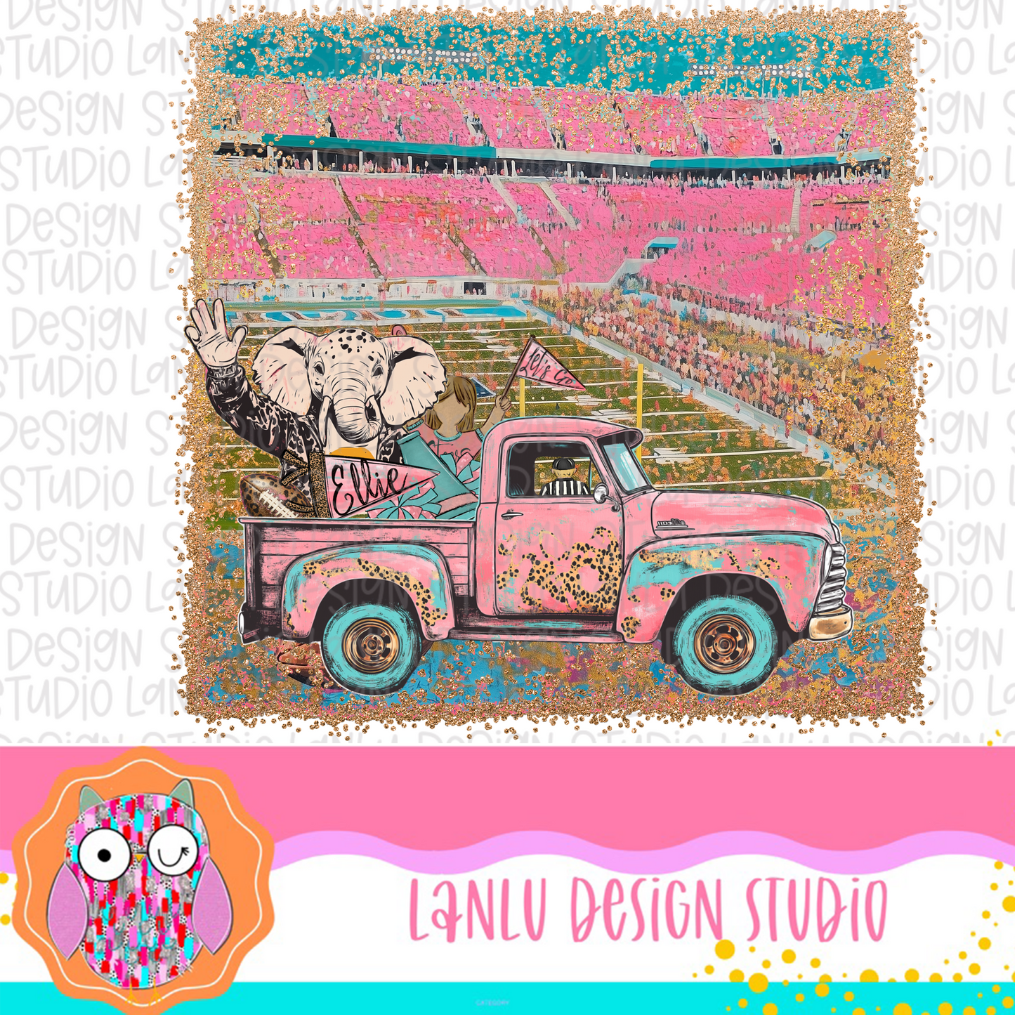 Preppy Tailgates & Touchdowns Stadium Mascot PNG