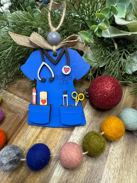 Nurse Layered Christmas Ornaments| Family Gift | Christmas Ornaments | Handmade Christmas Gifts | Custom