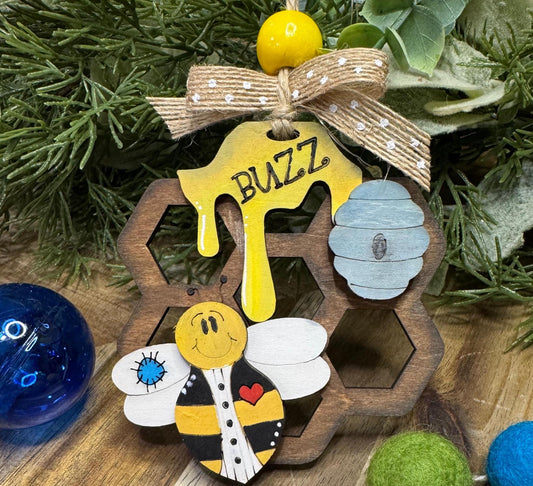 Bee Merry Christmas Ornament | Family Gift | Christmas Ornaments | Handmade Christmas Gifts | Custom