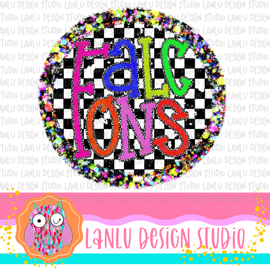 Preppy Brights Checkered Mascot PNG |Falcons I