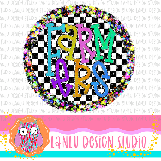 Preppy Brights Checkered Mascot PNG | Farmers