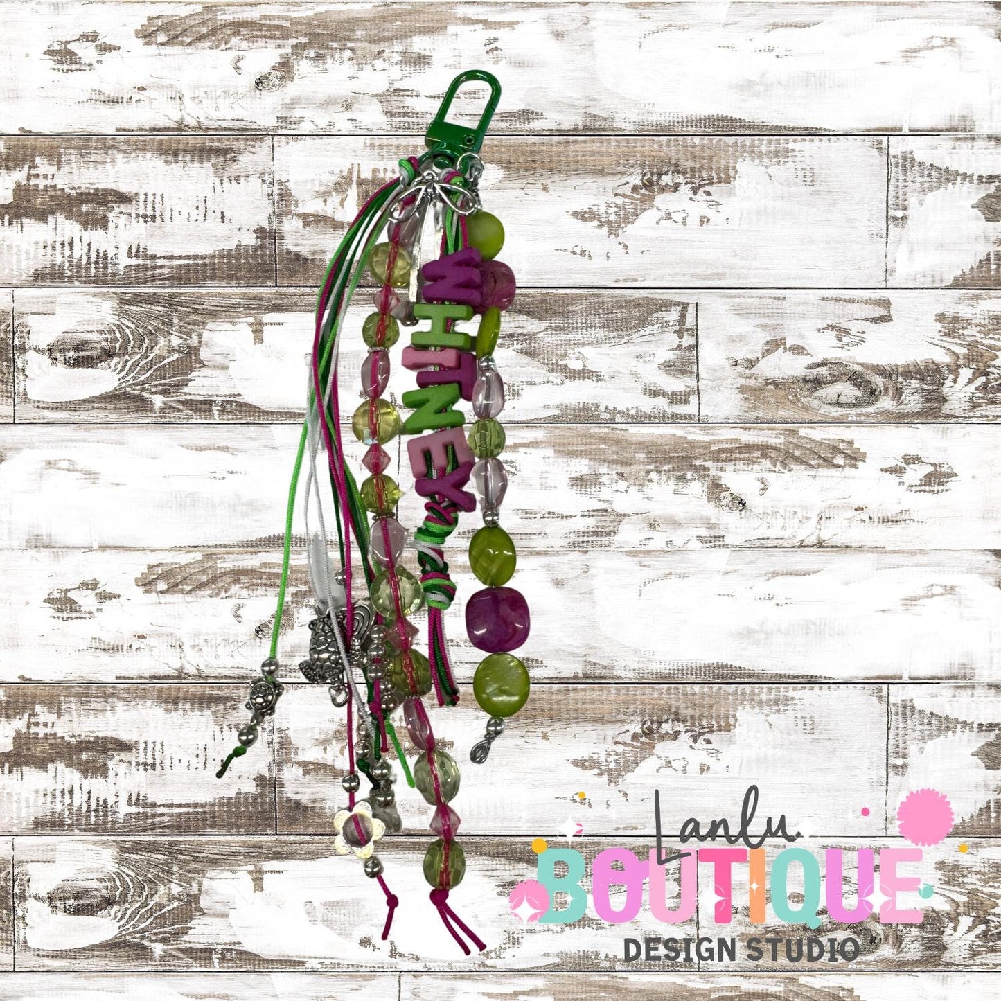 Custom Beaded Keychain | Personalized Name Keychain | Natural Bag Charm | Cute Gift for Her| Handmade Keychain Accessories