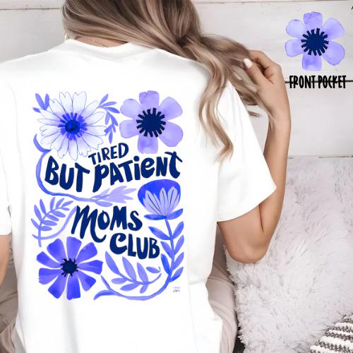 Tired but Patient Mom's Club | Everyday Christian Graphics | Christian Shirt| Jesus Shirt Designs