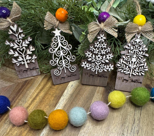 Hand painted layered tree Christmas ornament | Christmas Ornaments | Handmade Christmas Gifts | Custom