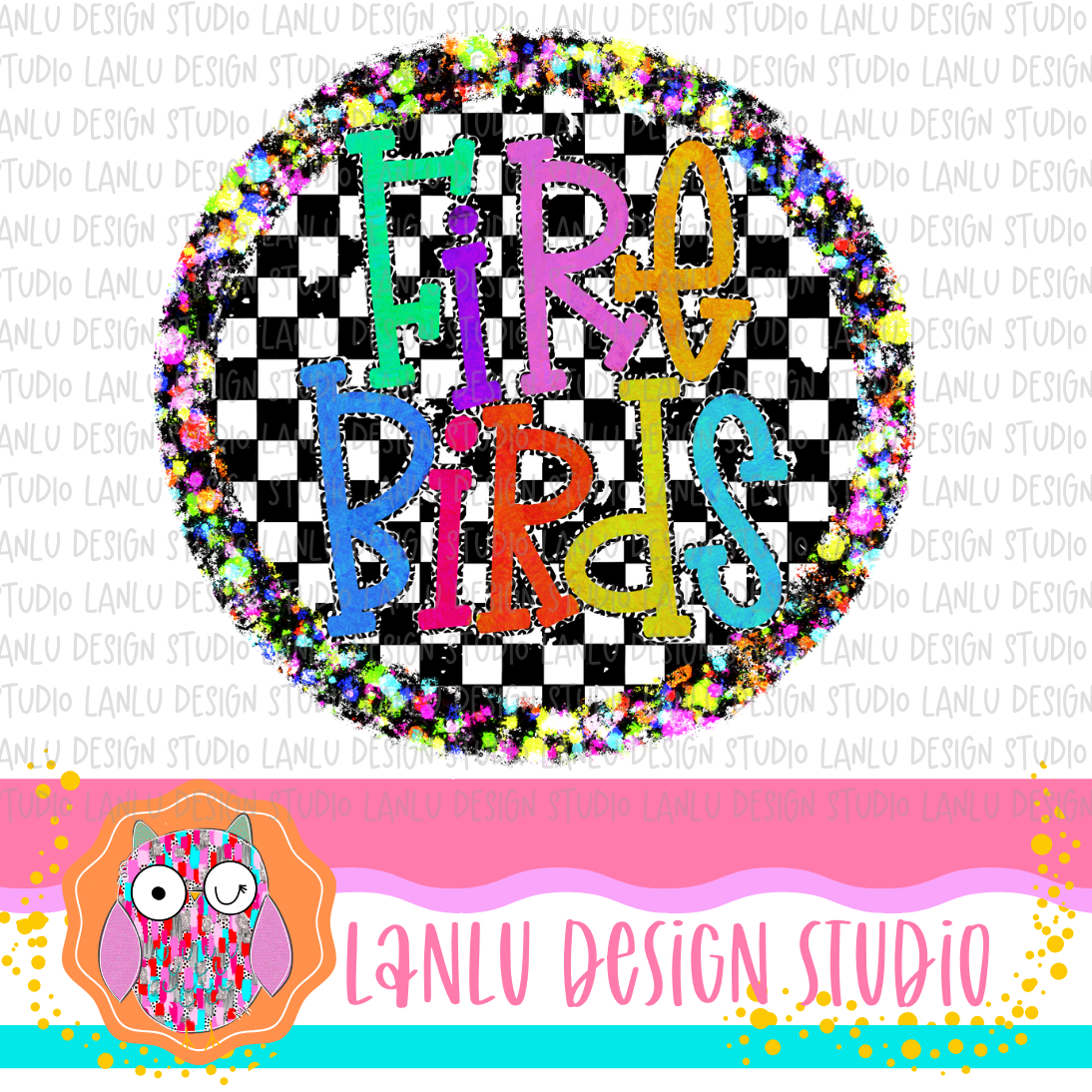 Preppy Brights Checkered Mascot PNG | Fire Birds