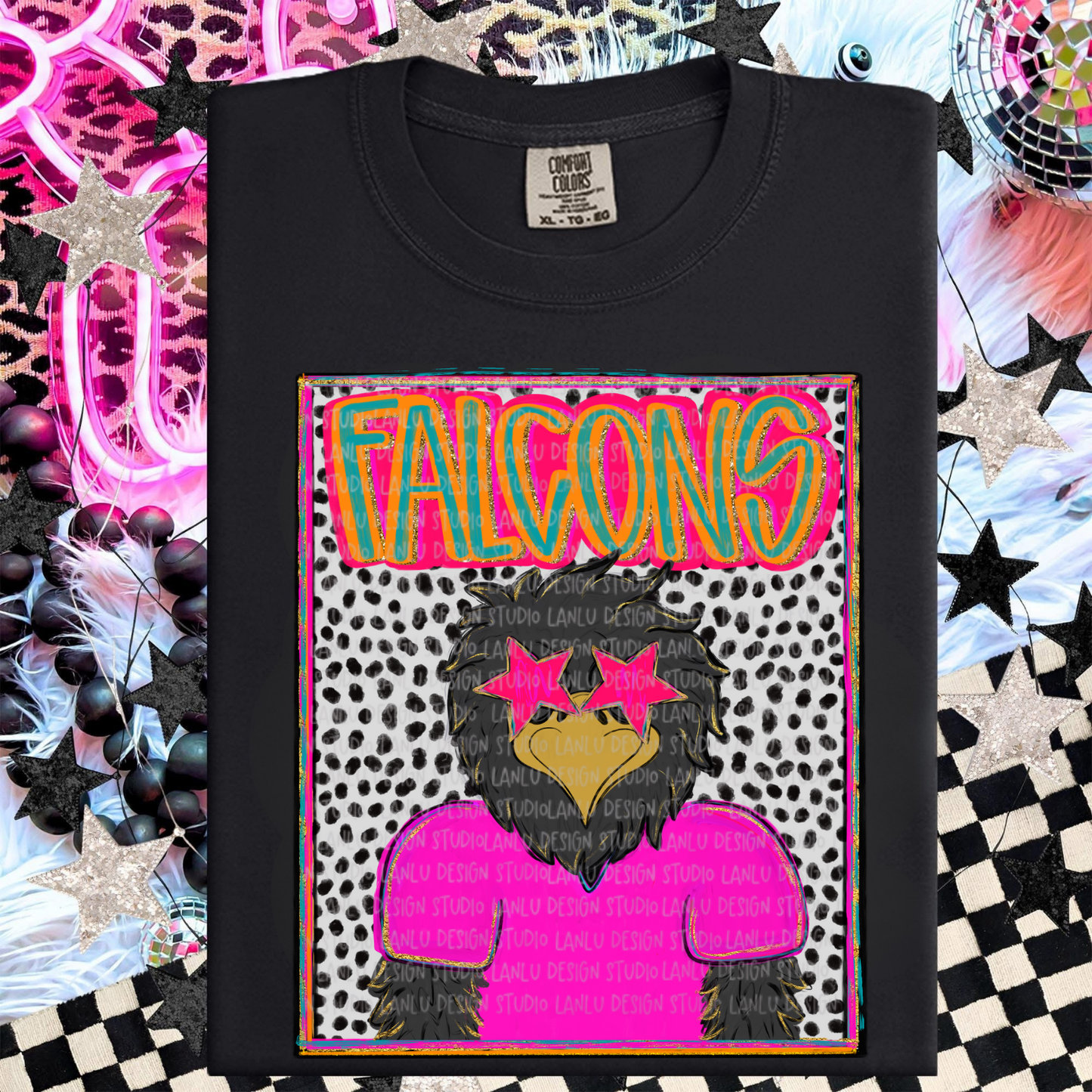 FALCONS  PREPPY MASCOT PORTRAIT TEE | TEAM SPIRIT| GAME DAY