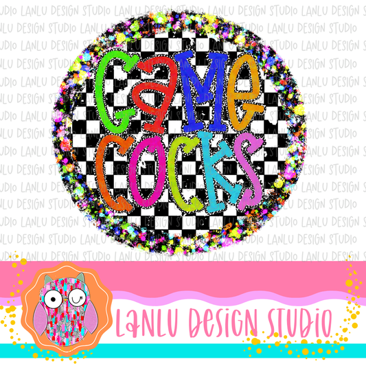 Preppy Brights Checkered Mascot PNG |Gamecocks I