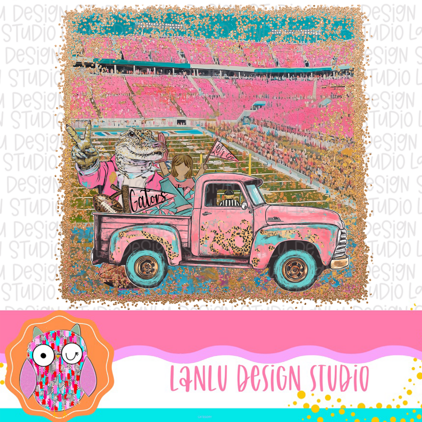 Preppy Tailgates & Touchdowns Stadium Mascot PNG