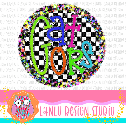 Preppy Brights Checkered Mascot PNG |Gators I