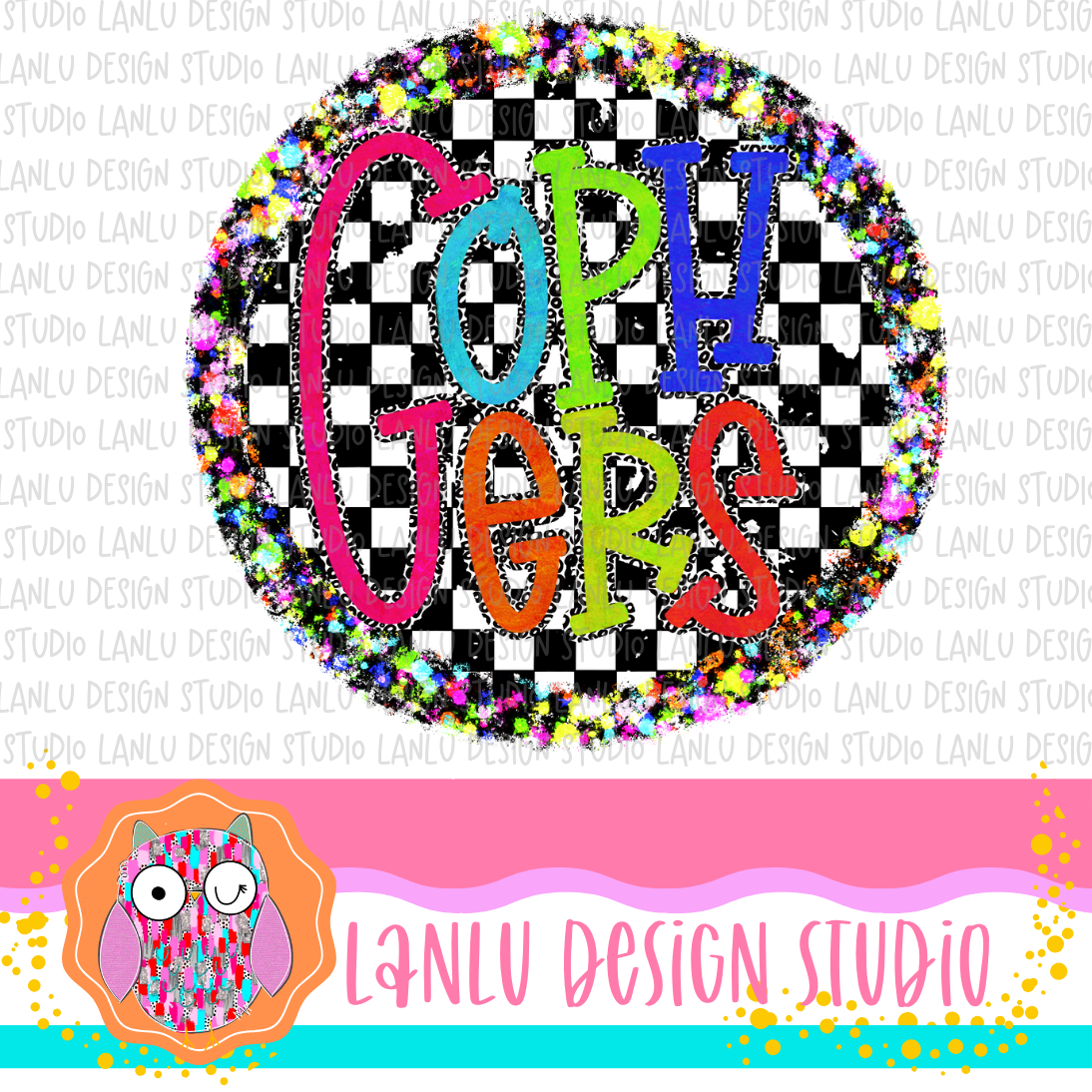 Preppy Brights Checkered Mascot PNG | Gophers I