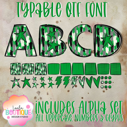 Green Paintbrush Spirit OTF Typable Alpha