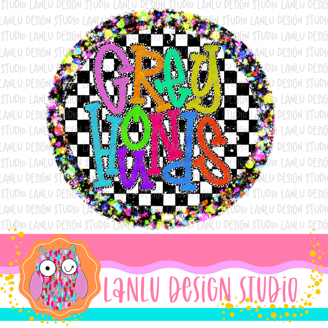 Preppy Brights Checkered Mascot PNG | Grayhounds