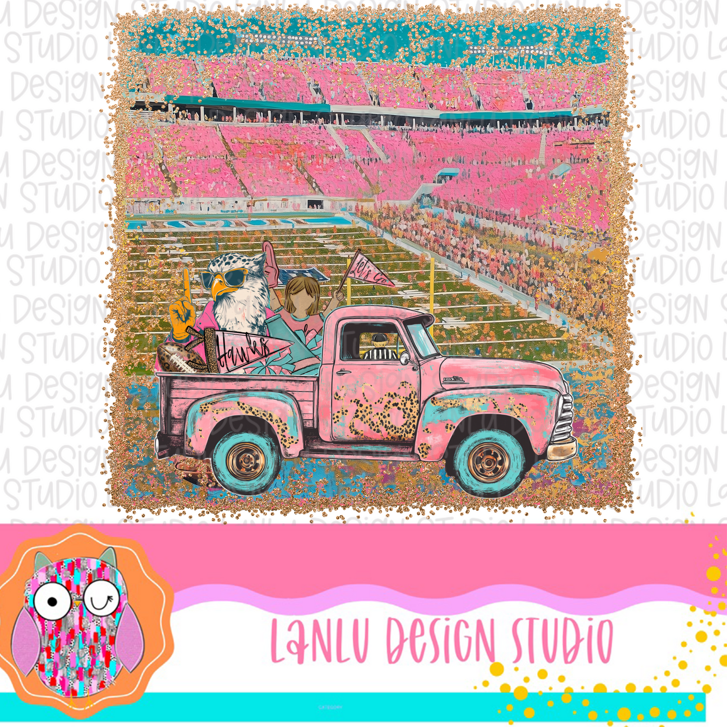 Preppy Tailgates & Touchdowns Stadium Mascot PNG