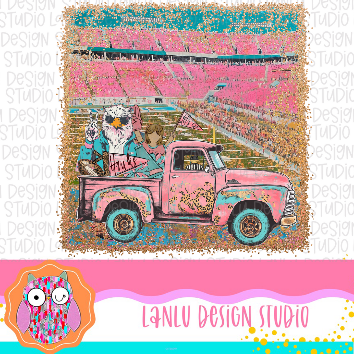 Preppy Tailgates & Touchdowns Stadium Mascot PNG